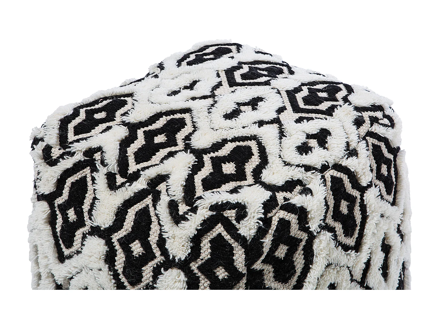 Poef ORAI Wol Zwart/wit 45 cm 45 cm 45 cm