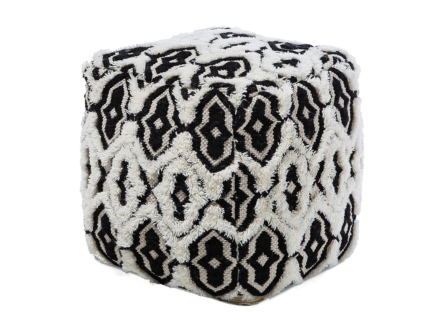 Puf ORAI Wełna Czarny/ biały 45 cm 45 cm 45 cm