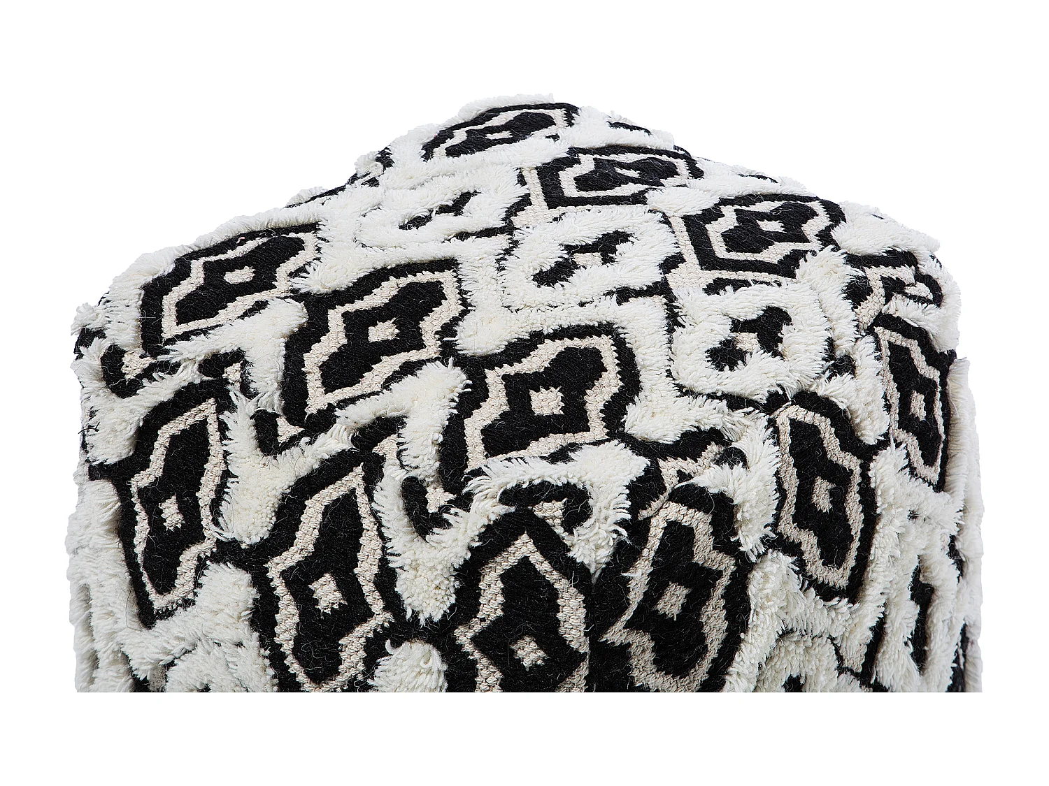 Puf ORAI Wełna Czarny/ biały 45 cm 45 cm 45 cm