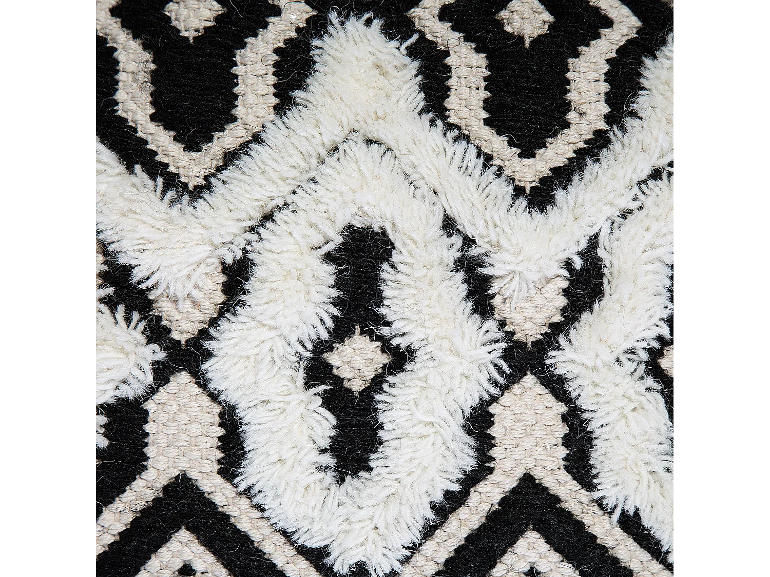 Puf ORAI Wełna Czarny/ biały 45 cm 45 cm 45 cm