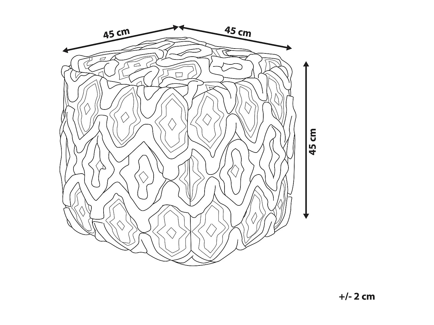Pouf Sitzpouf Ottomane schwarz weiß boho Orai