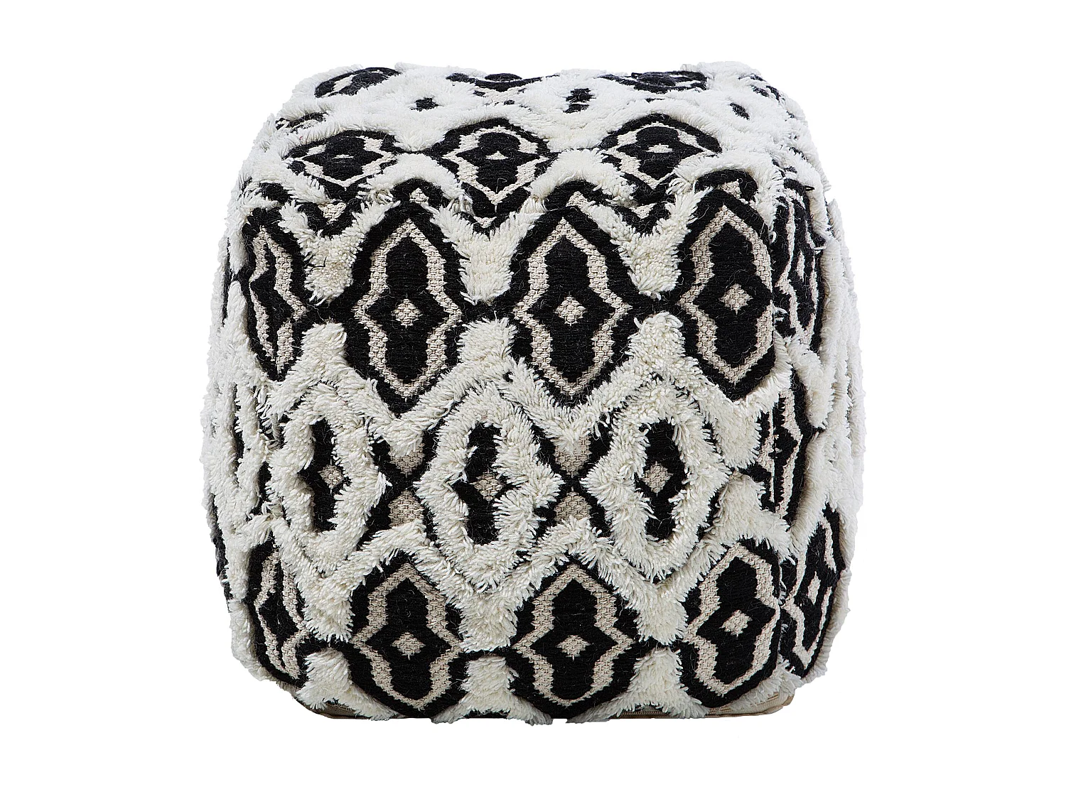 Pouf Sitzpouf Ottomane schwarz weiß boho Orai