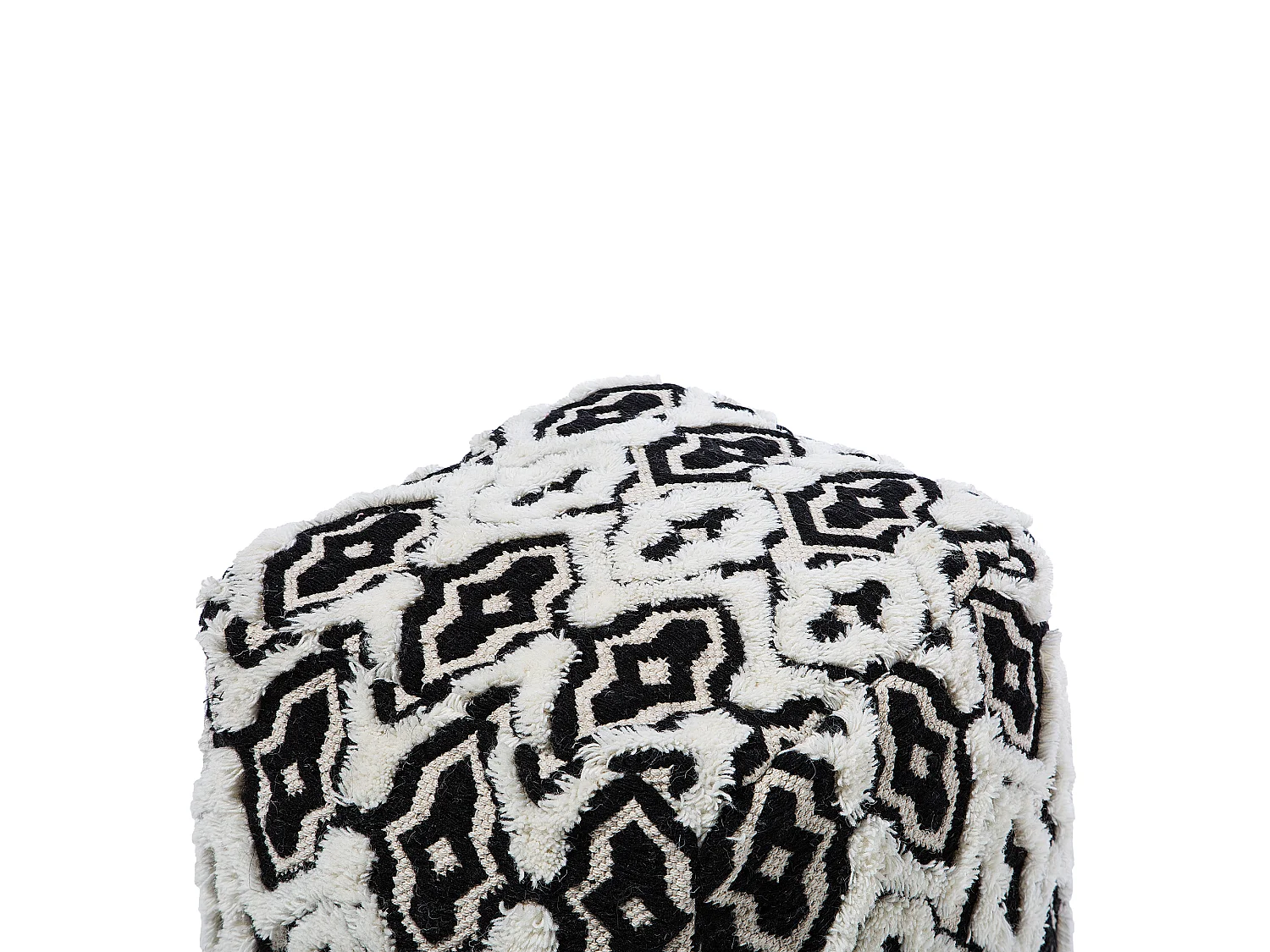 Pouf Sitzpouf Ottomane schwarz weiß boho Orai