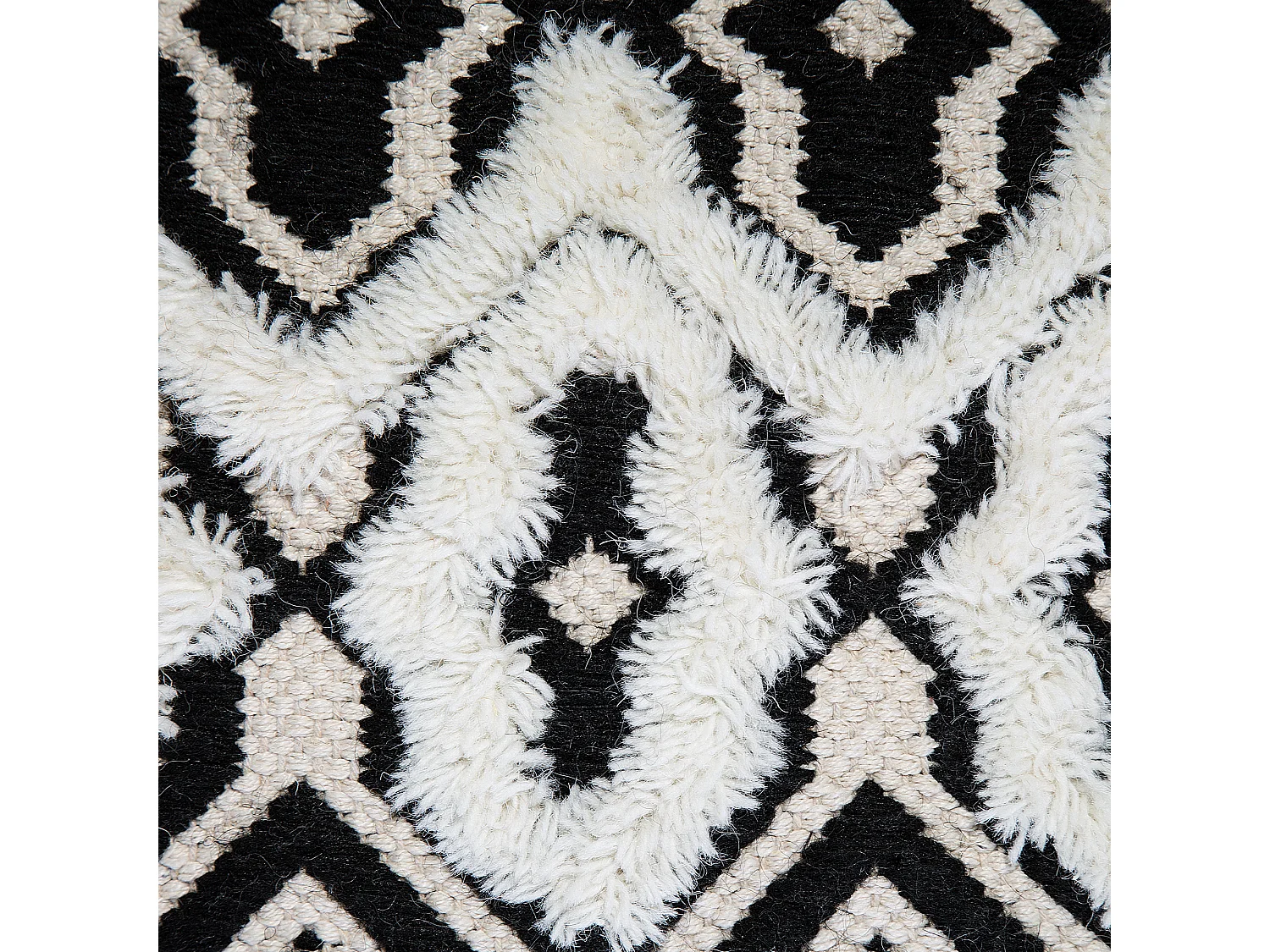 Pouf Sitzpouf Ottomane schwarz weiß boho Orai