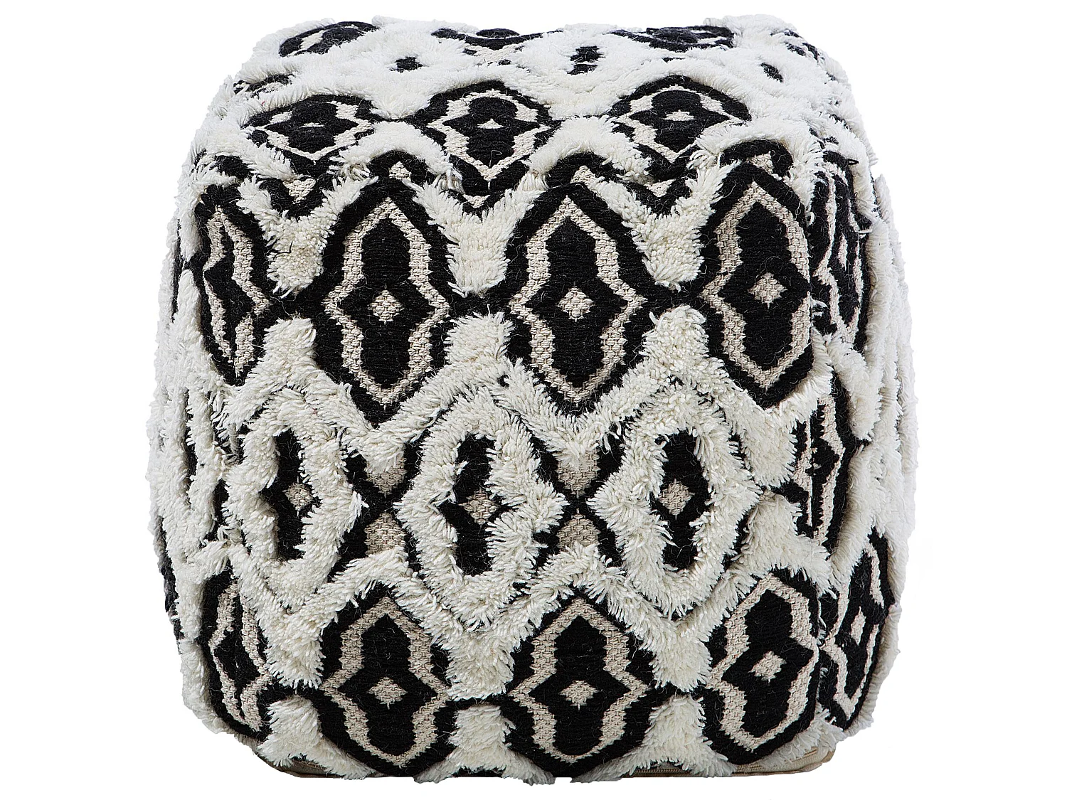 Pouf ORAI Laine Noir/blanc 45 cm 45 cm 45 cm