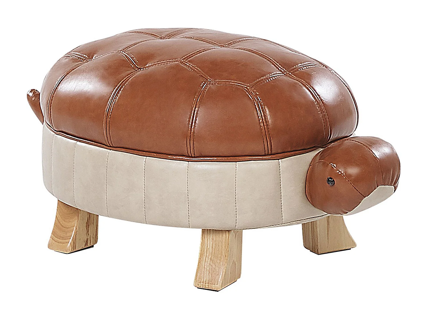 Tierhocker TURTLE Kunstleder Braun