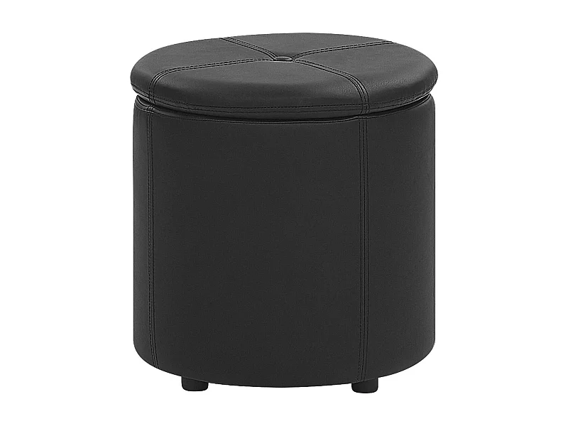 Puf con almacenaje MARYLAND Piel sintética Negro 38 cm 38 cm 40 cm