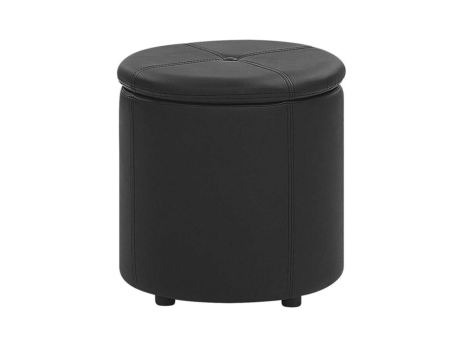 Pouf de rangement MARYLAND Cuir PU Noir