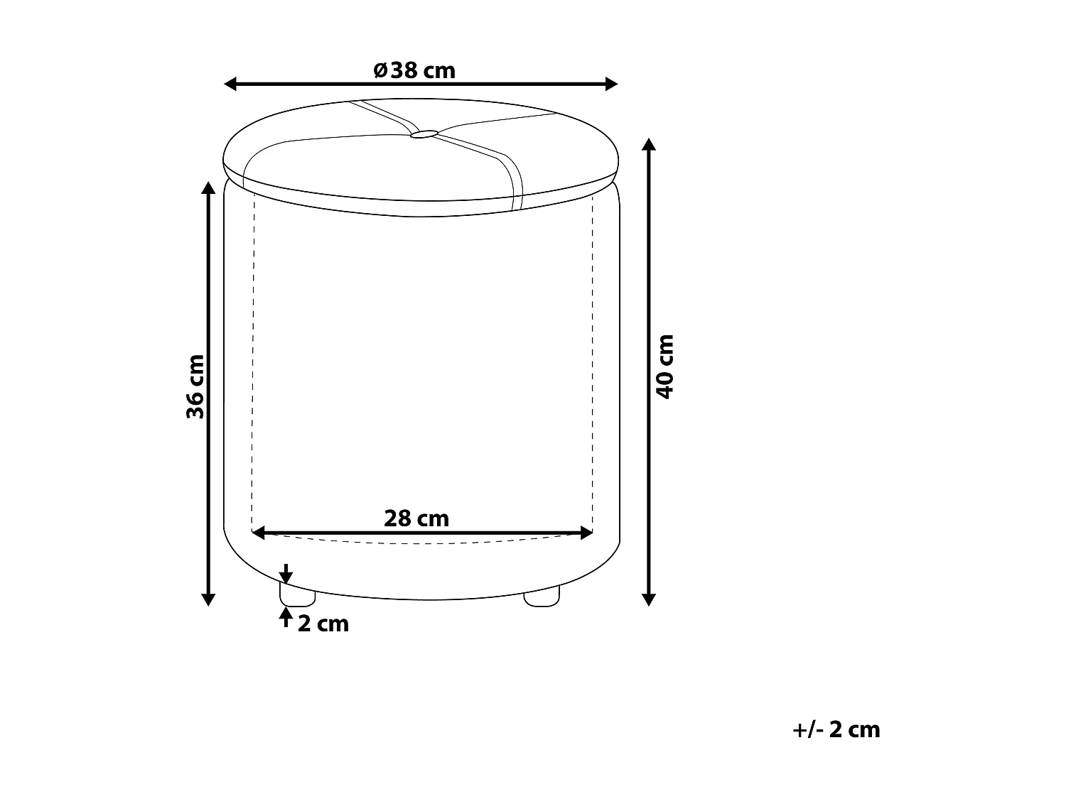 Pouf de rangement MARYLAND Cuir PU Noir