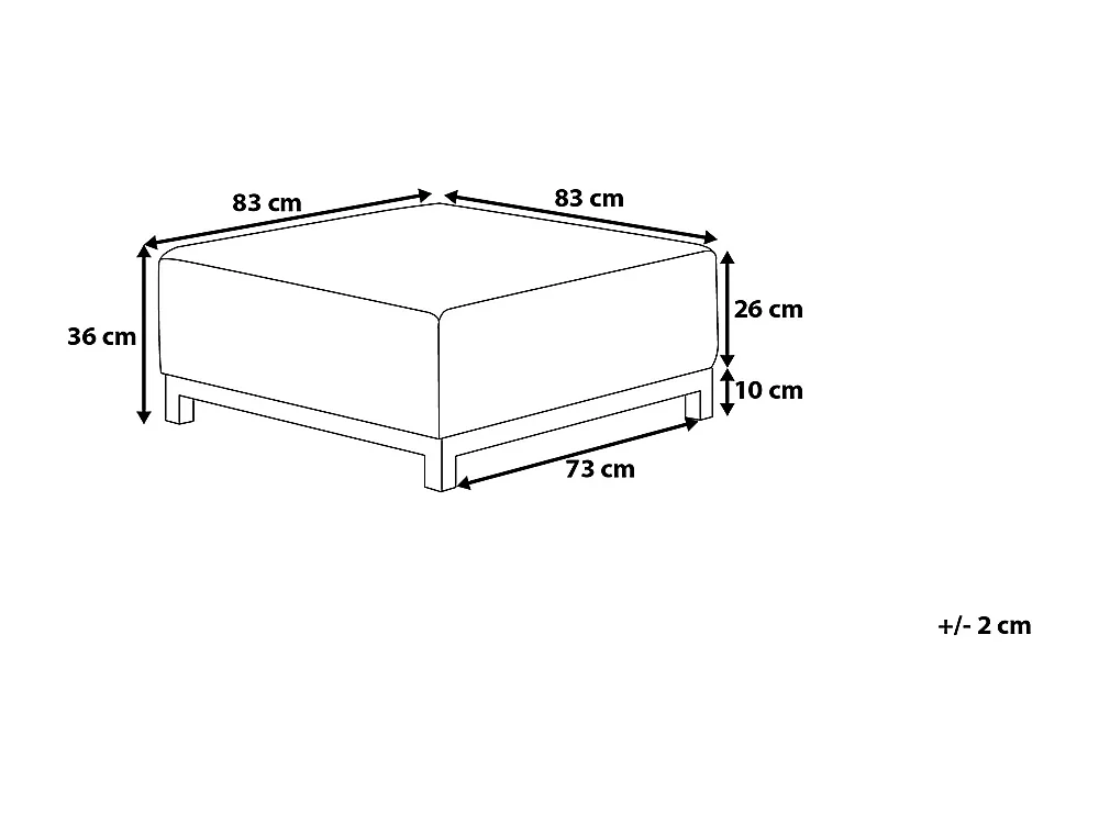 Trendy Ottomane für den Garten Polsterbezug grau Rovigo