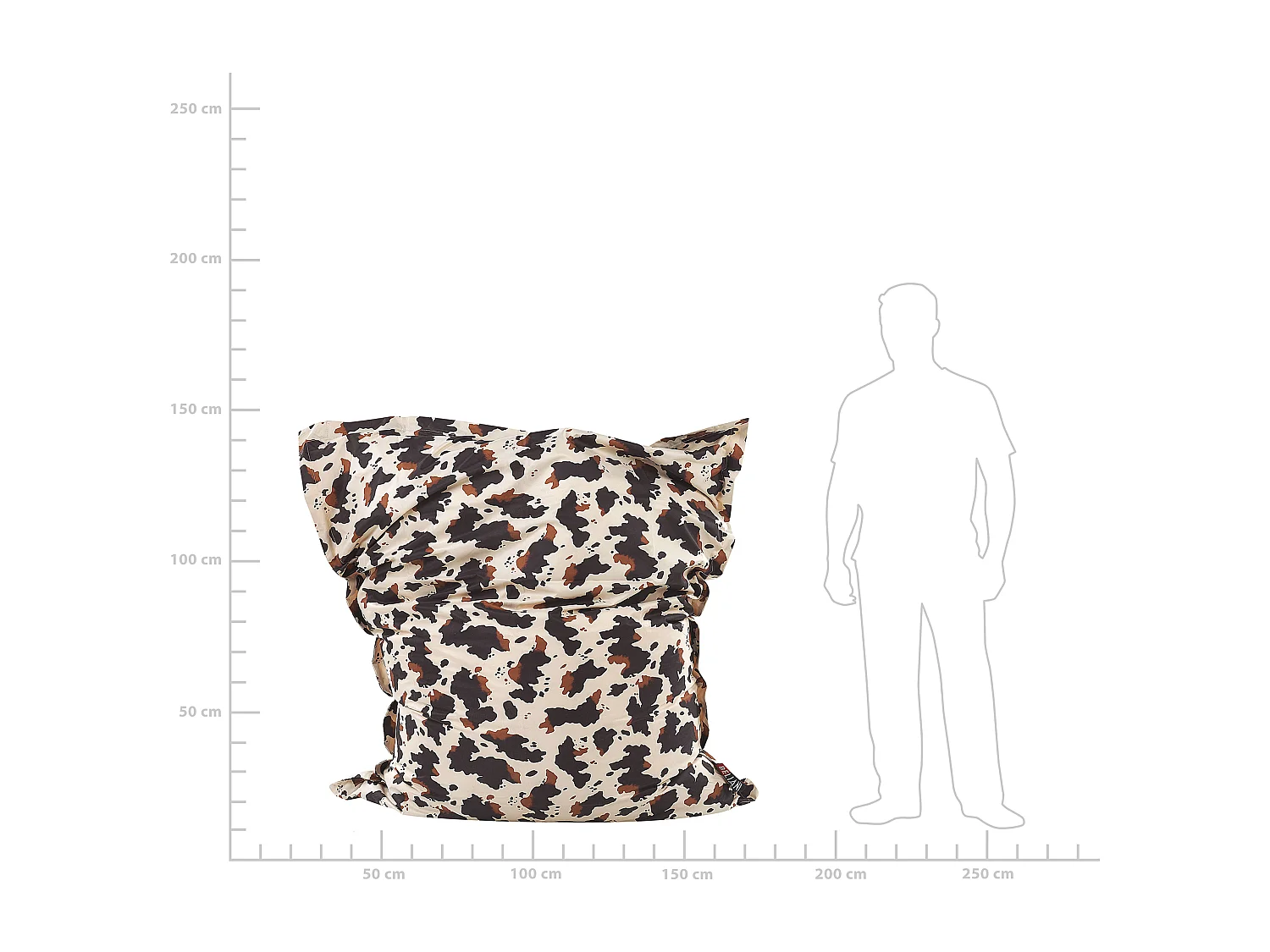 Pouf poire 300 L FUZZY 140 cm 180 cm Beige