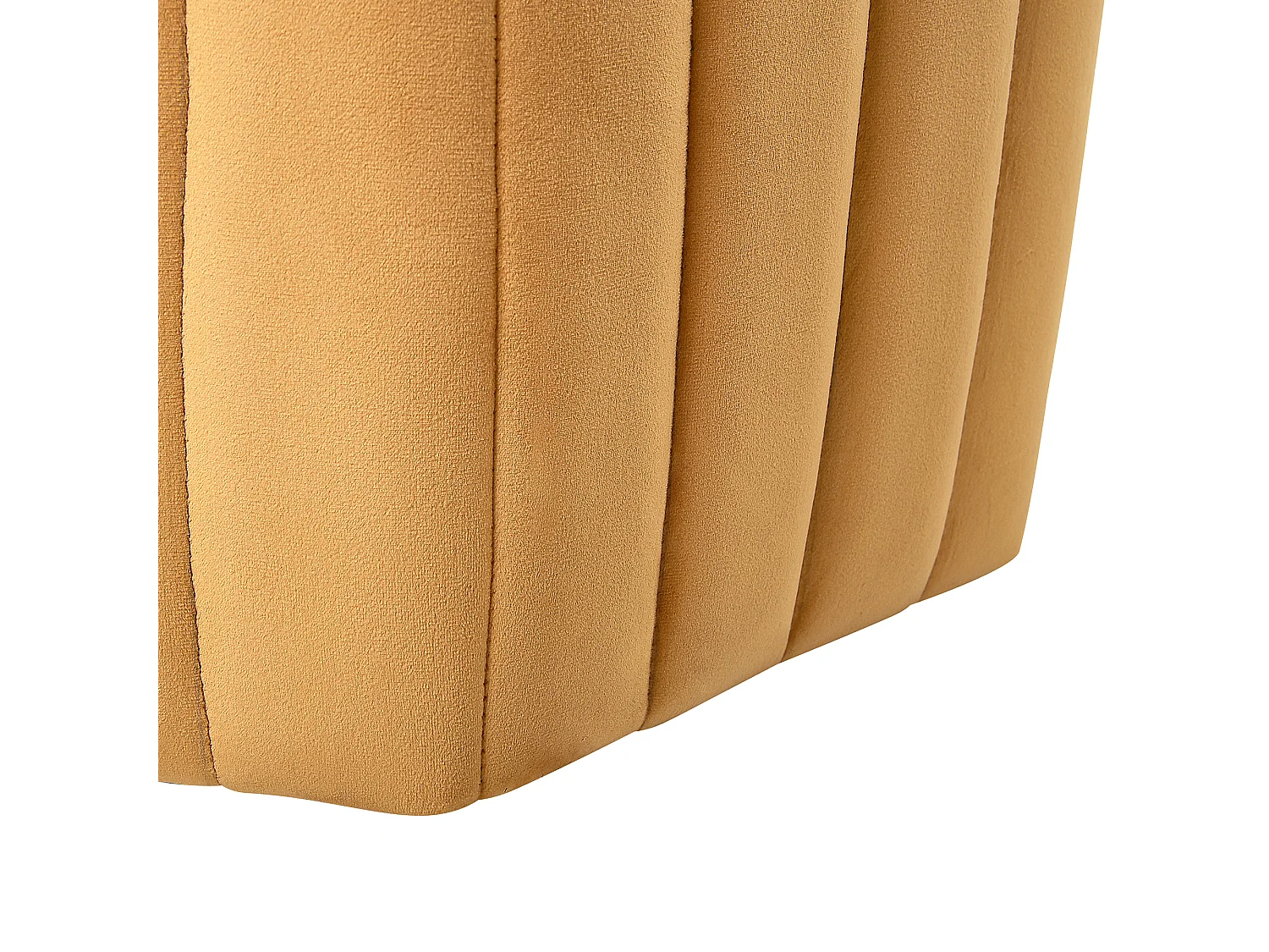 Pouf in Senfgelb aus hochwertigem Samtstoff sechseckige Form Murietta