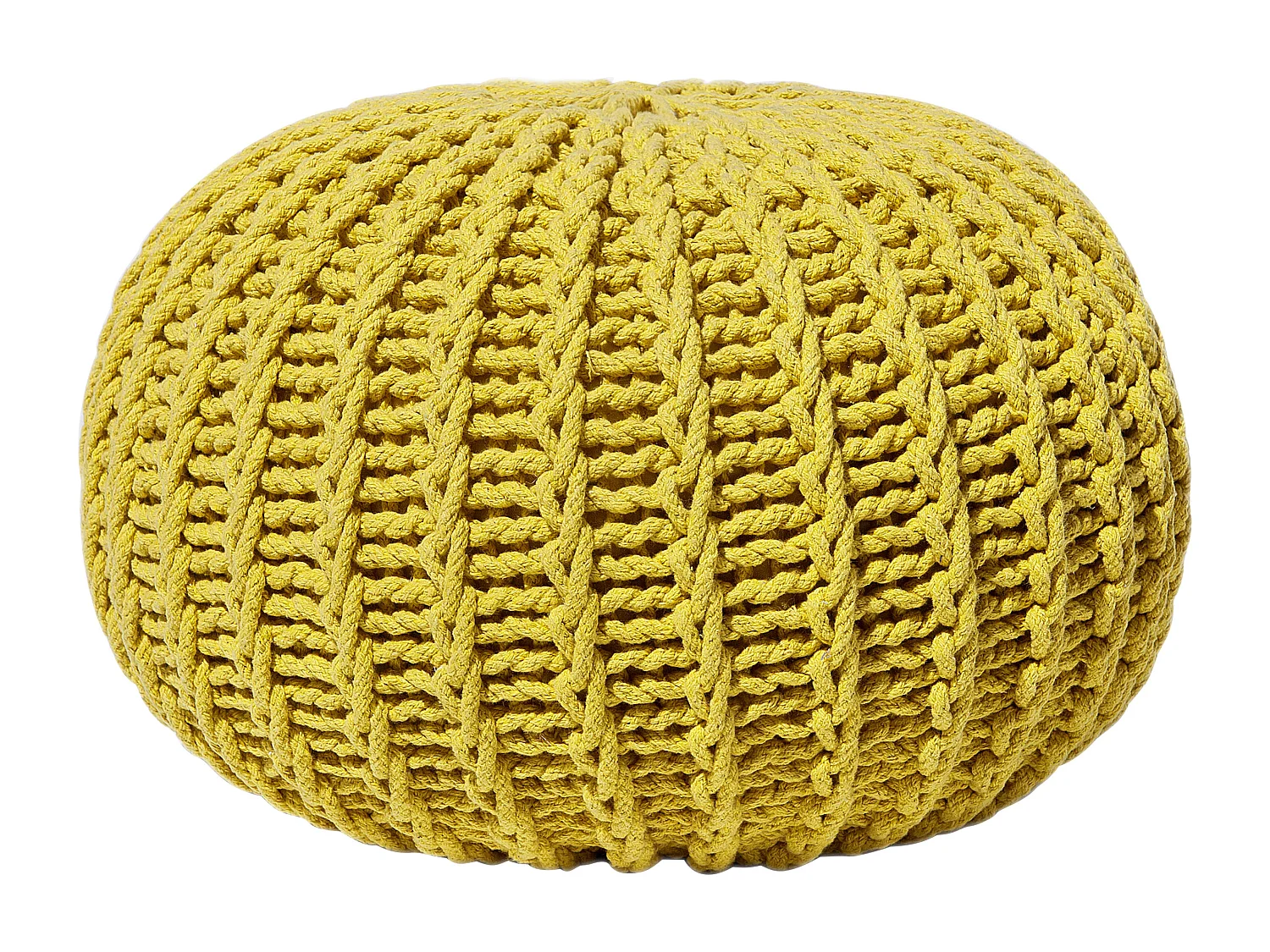 Pouf CONRAD Baumwolle Senfgelb 50 cm 50 cm 35 cm