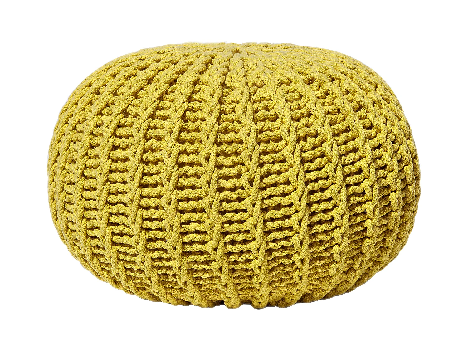 Pouf CONRAD Baumwolle Senfgelb 50 cm 50 cm 35 cm