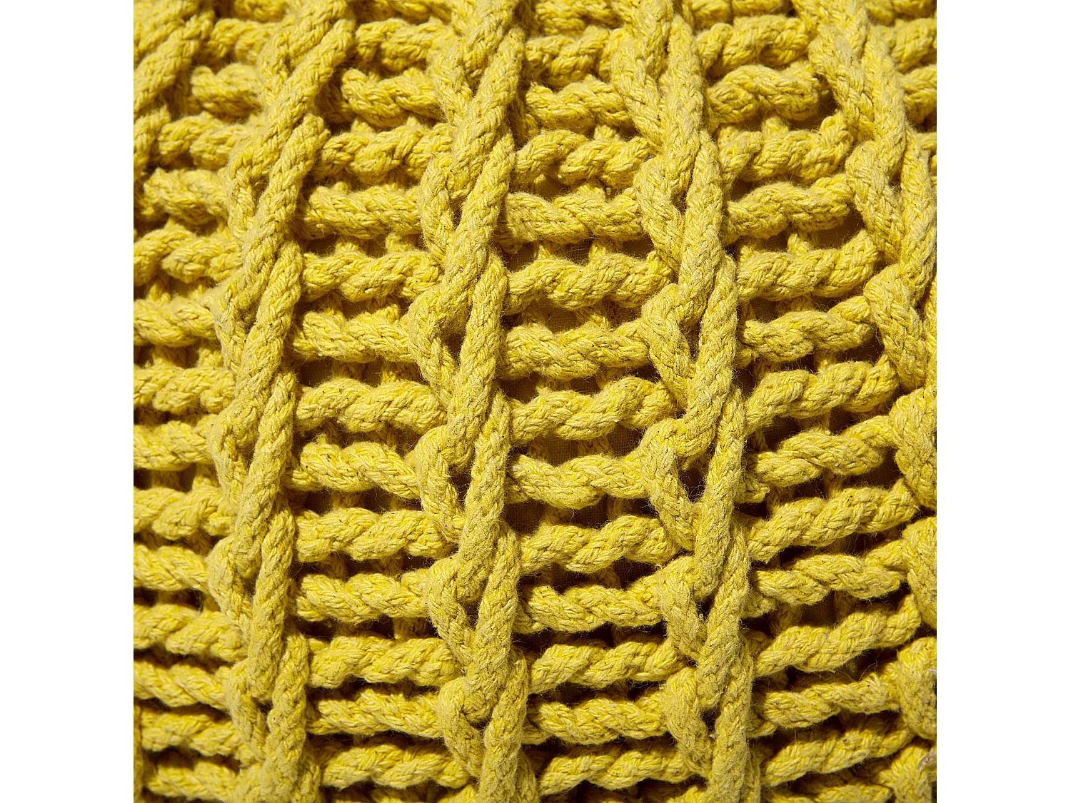 Pouf CONRAD Coton Moutarde