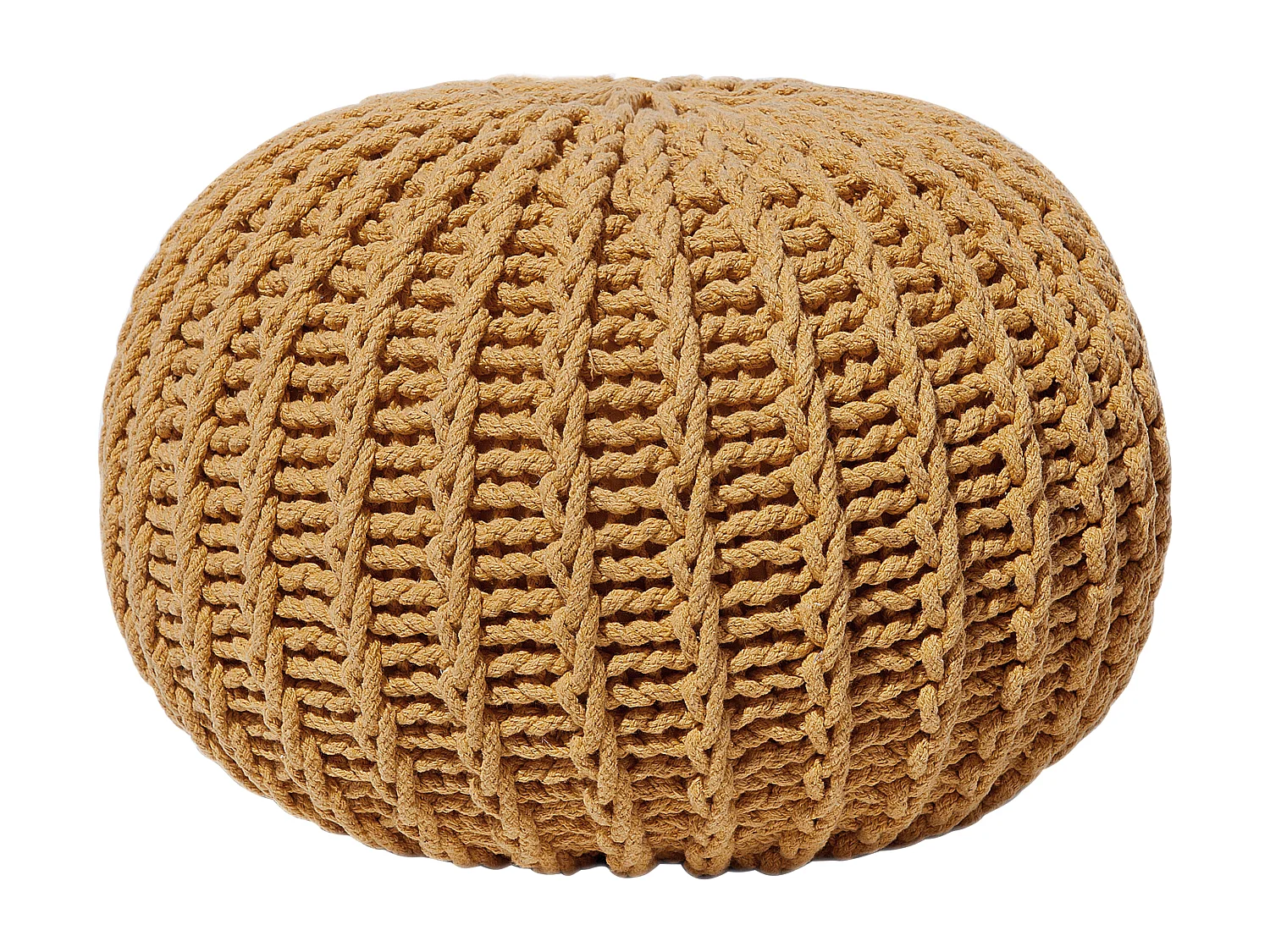 Pouf CONRAD Coton Moutarde 50 cm 50 cm 35 cm