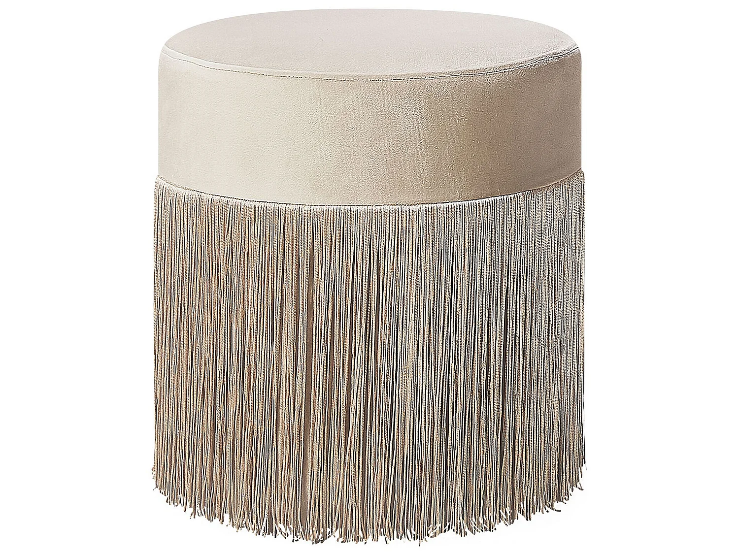 Pouf VIRGINIA Velours Taupe 36 cm 36 cm 38 cm