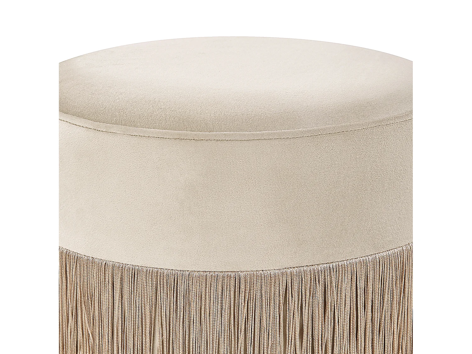 Pouf VIRGINIA Velours Taupe 36 cm 36 cm 38 cm