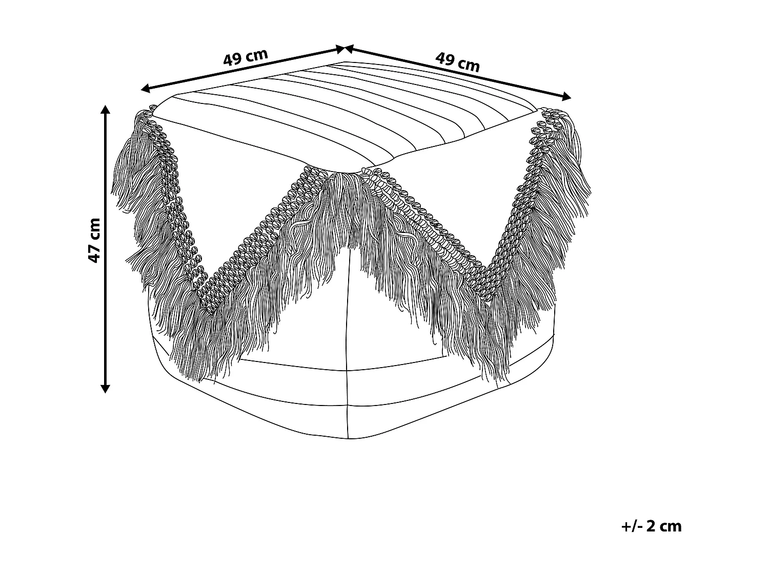 Poef KOCHI Roze 49 cm 49 cm 47 cm