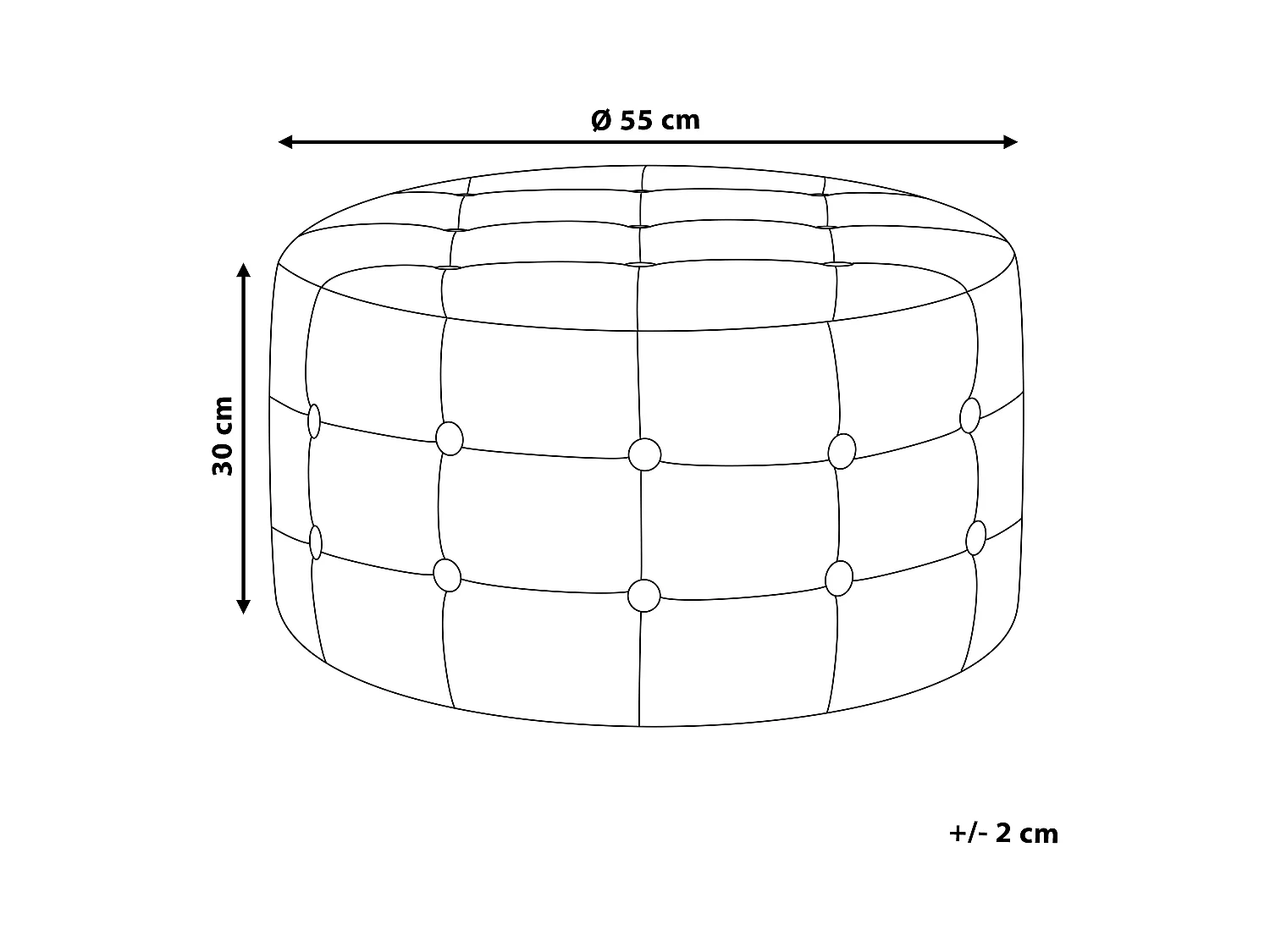 Poef TAMPA Fluweel Zwart 55 cm 55 cm 30 cm