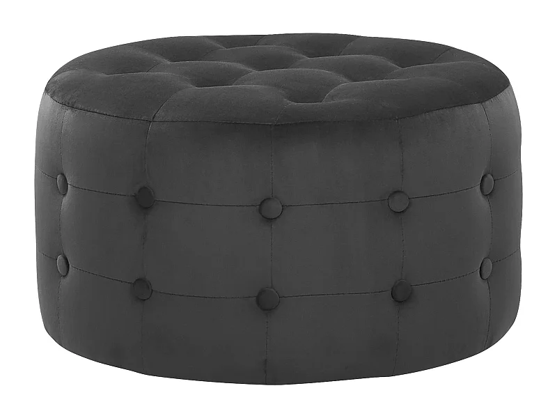 Poef TAMPA Fluweel Zwart 55 cm 55 cm 30 cm