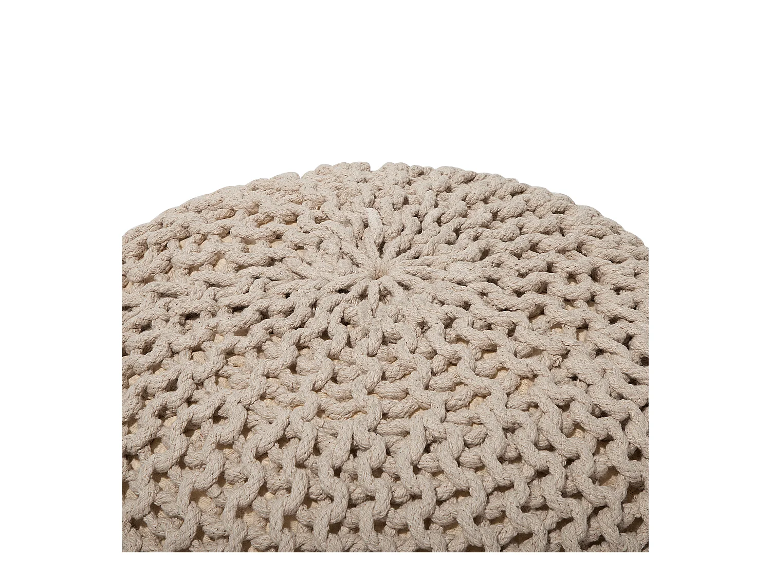 Poef CONRAD Katoen Lichtbeige 40 cm 40 cm 25 cm