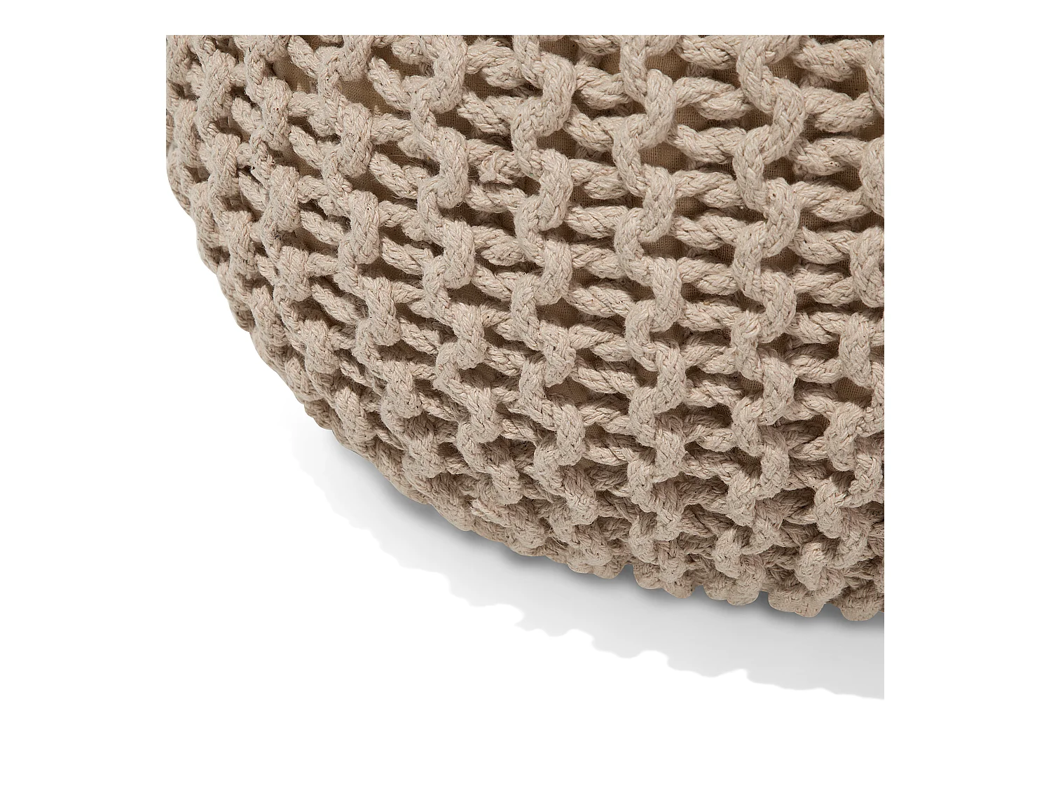 Poef CONRAD Katoen Lichtbeige 40 cm 40 cm 25 cm