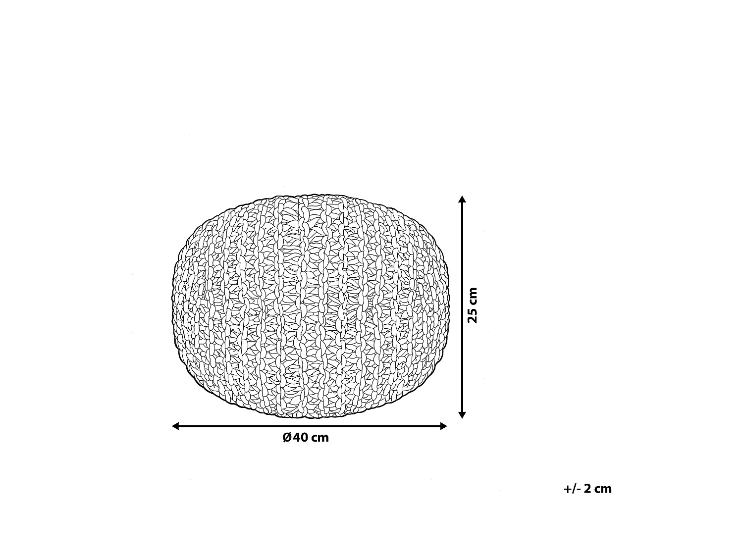 Poef CONRAD Katoen Lichtbeige 40 cm 40 cm 25 cm