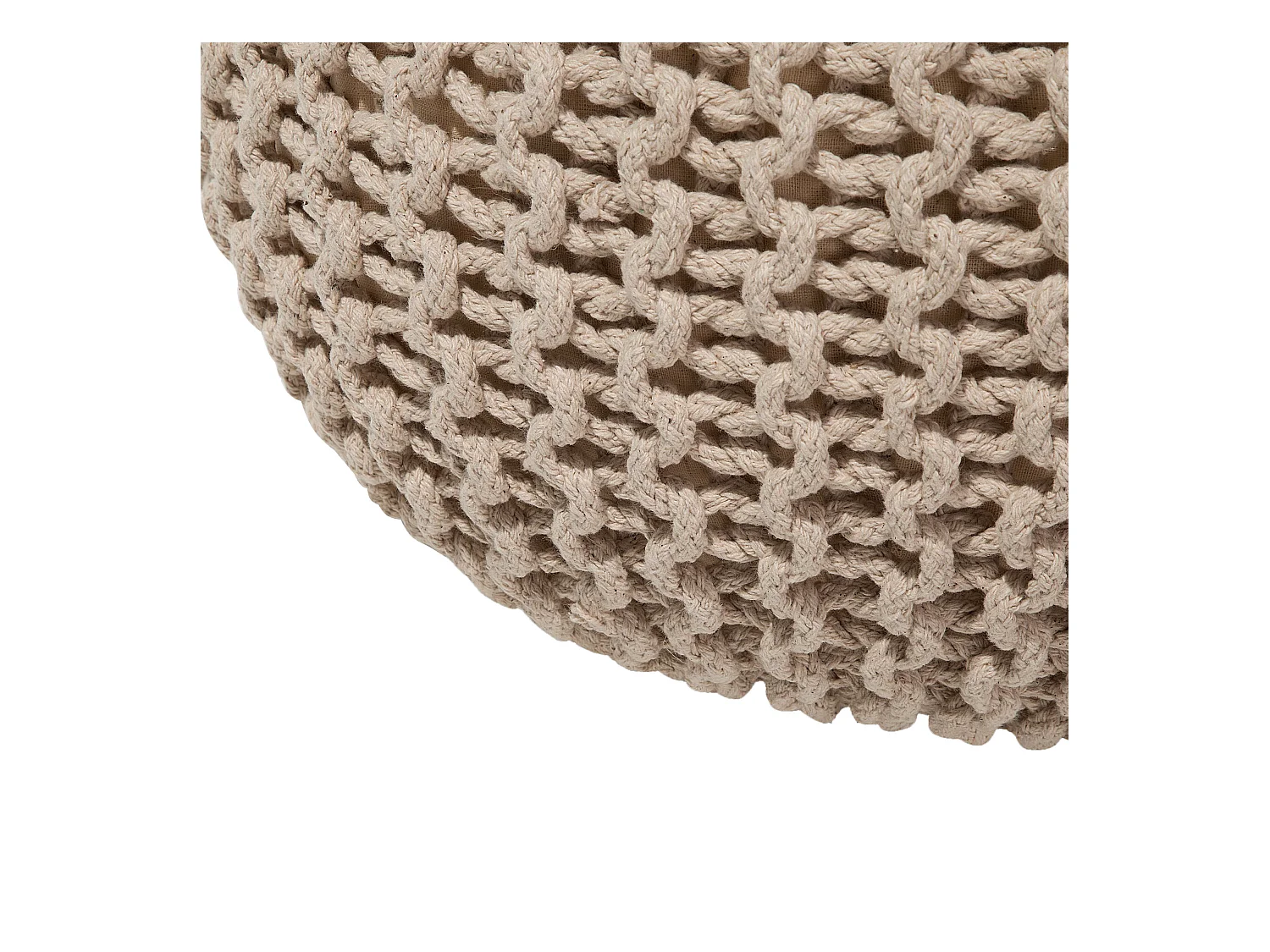 Poef CONRAD Katoen Lichtbeige 40 cm 40 cm 25 cm