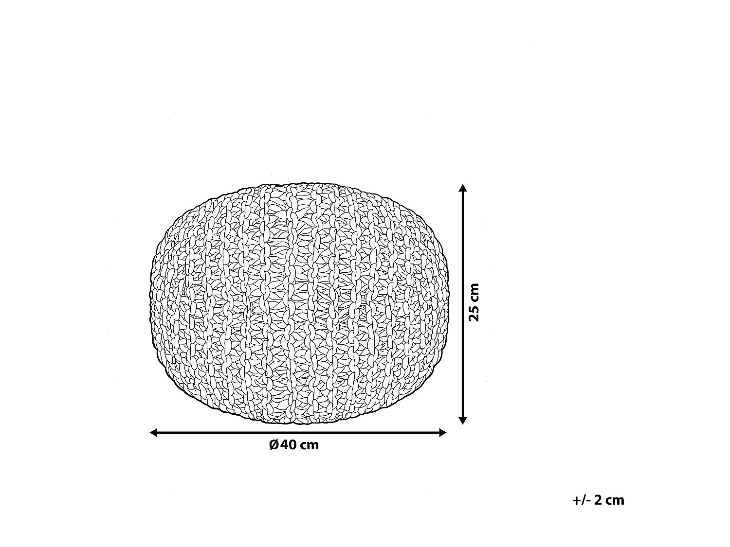 Pouf CONRAD Cotone Beige chiaro 40 cm 40 cm 25 cm