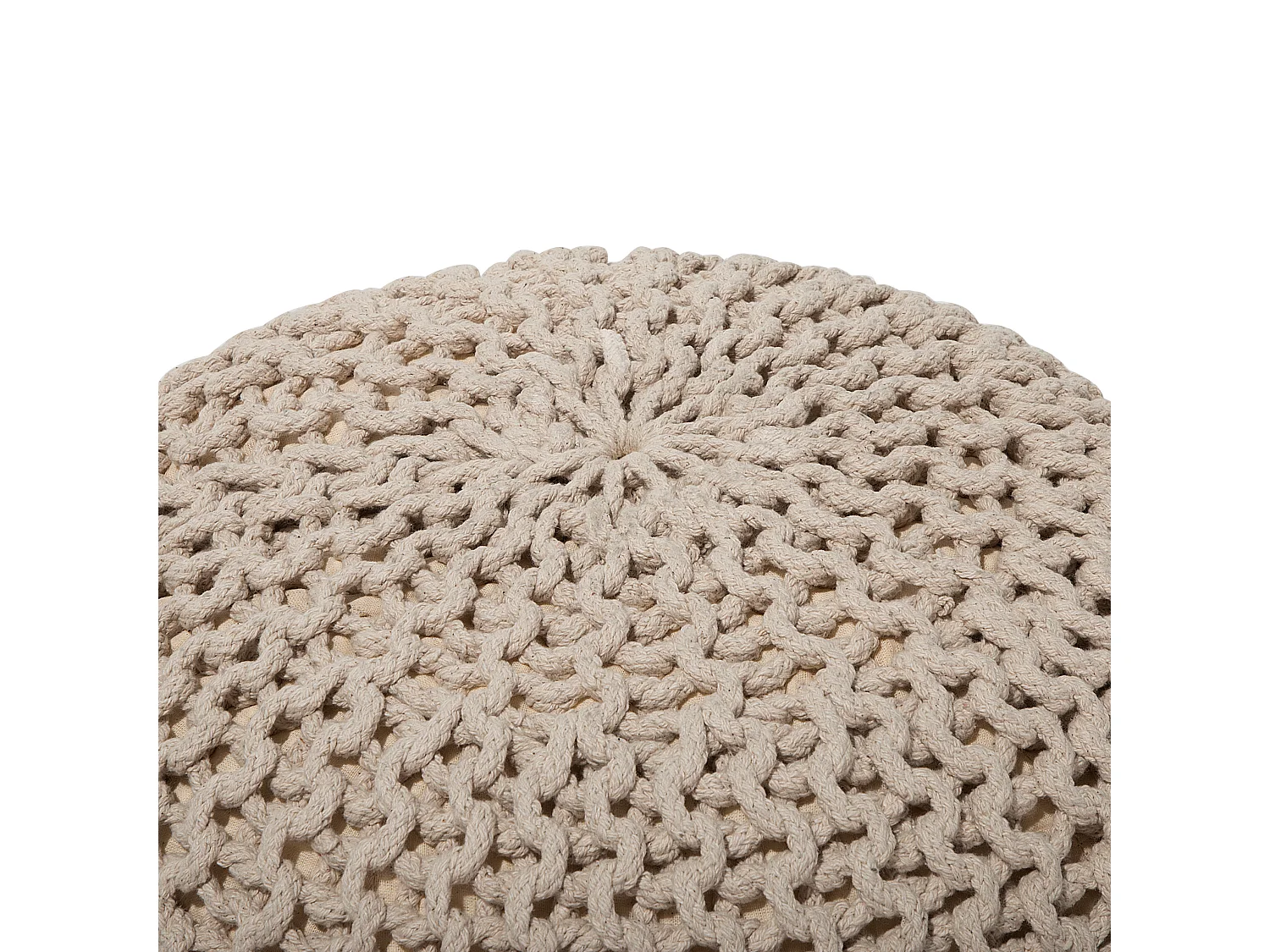 Pouf CONRAD Coton Beige clair 40 cm 40 cm 25 cm