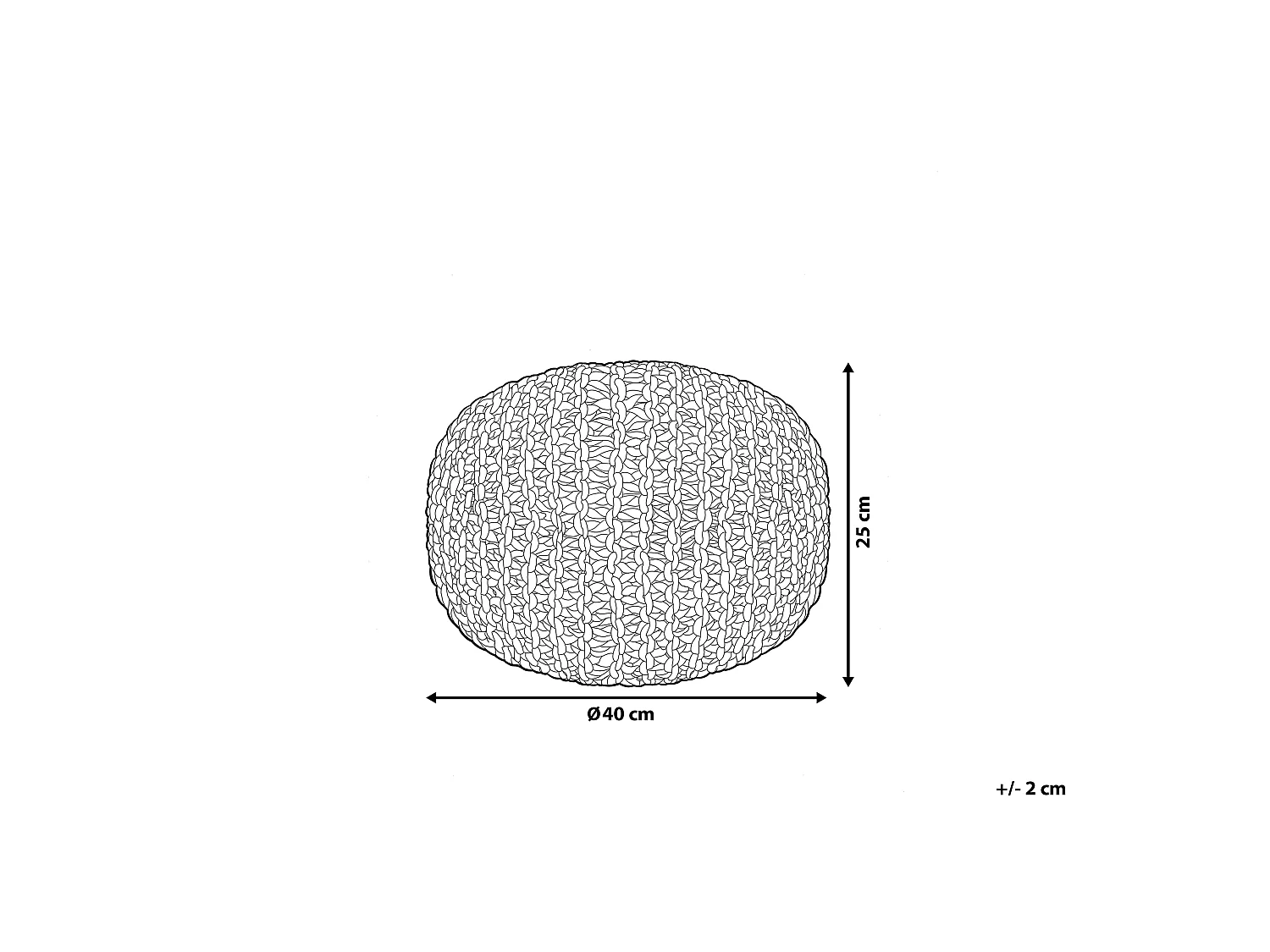 Pouf CONRAD Coton Beige clair 40 cm 40 cm 25 cm