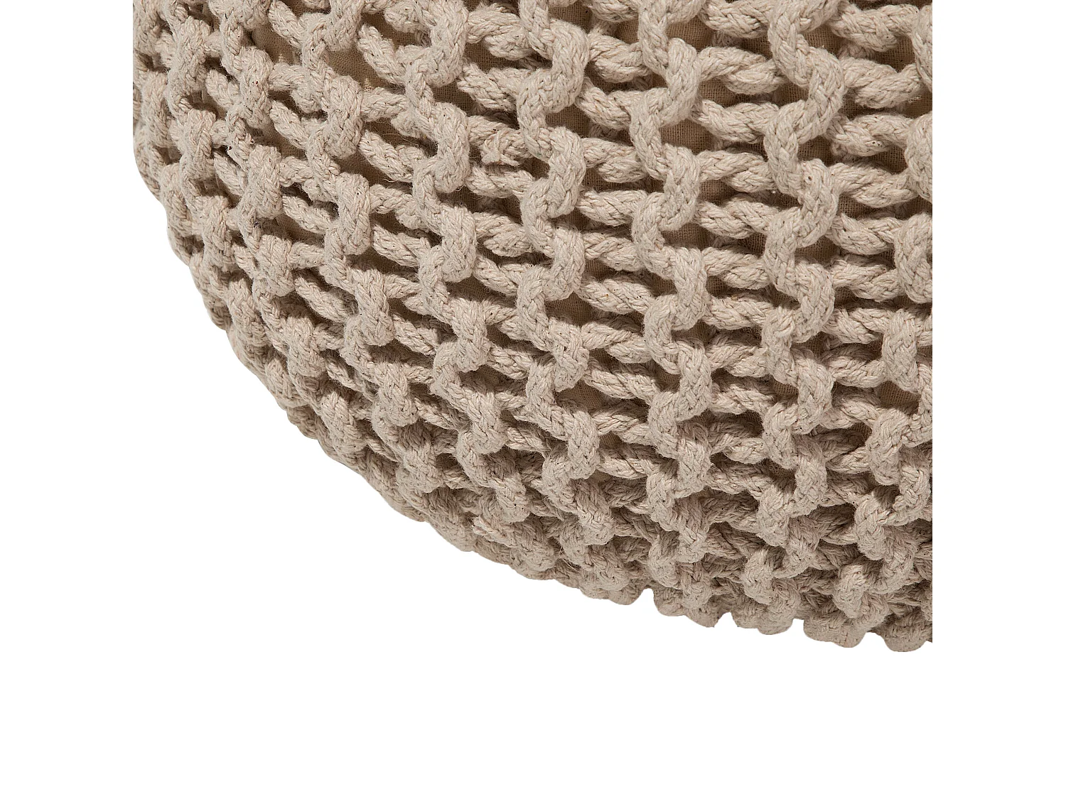 Pouf CONRAD Coton Beige clair 40 cm 40 cm 25 cm