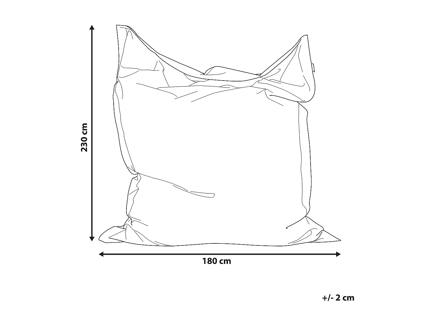 Pufe 600 L FUZZY 180 cm 230 cm Branco creme