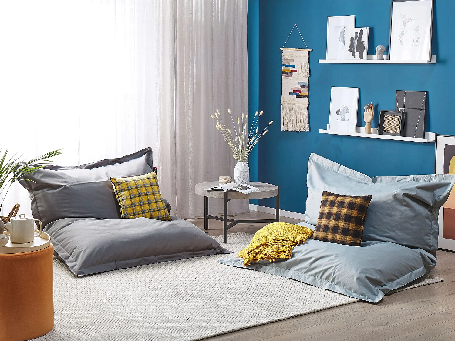 Pouf poire 300 L FUZZY 140 cm 180 cm Gris clair