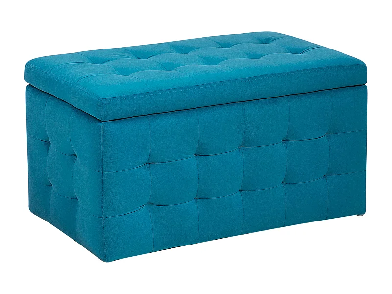 Pouf de rangement MICHIGAN Velours Bleu azur