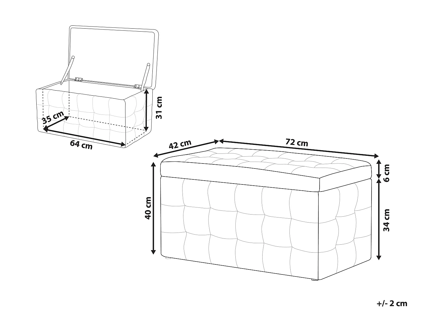 Opbergpoef MICHIGAN Fluweel Zeeblauw