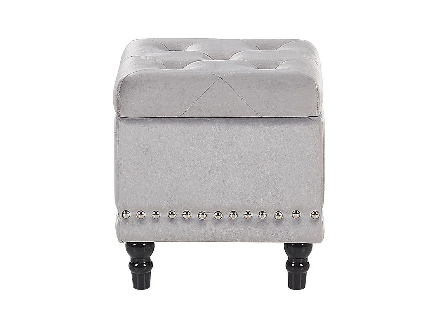 Poef met opbergruimte LORETTO Fluweel Lichtgrijs 37 cm 37 cm 40 cm