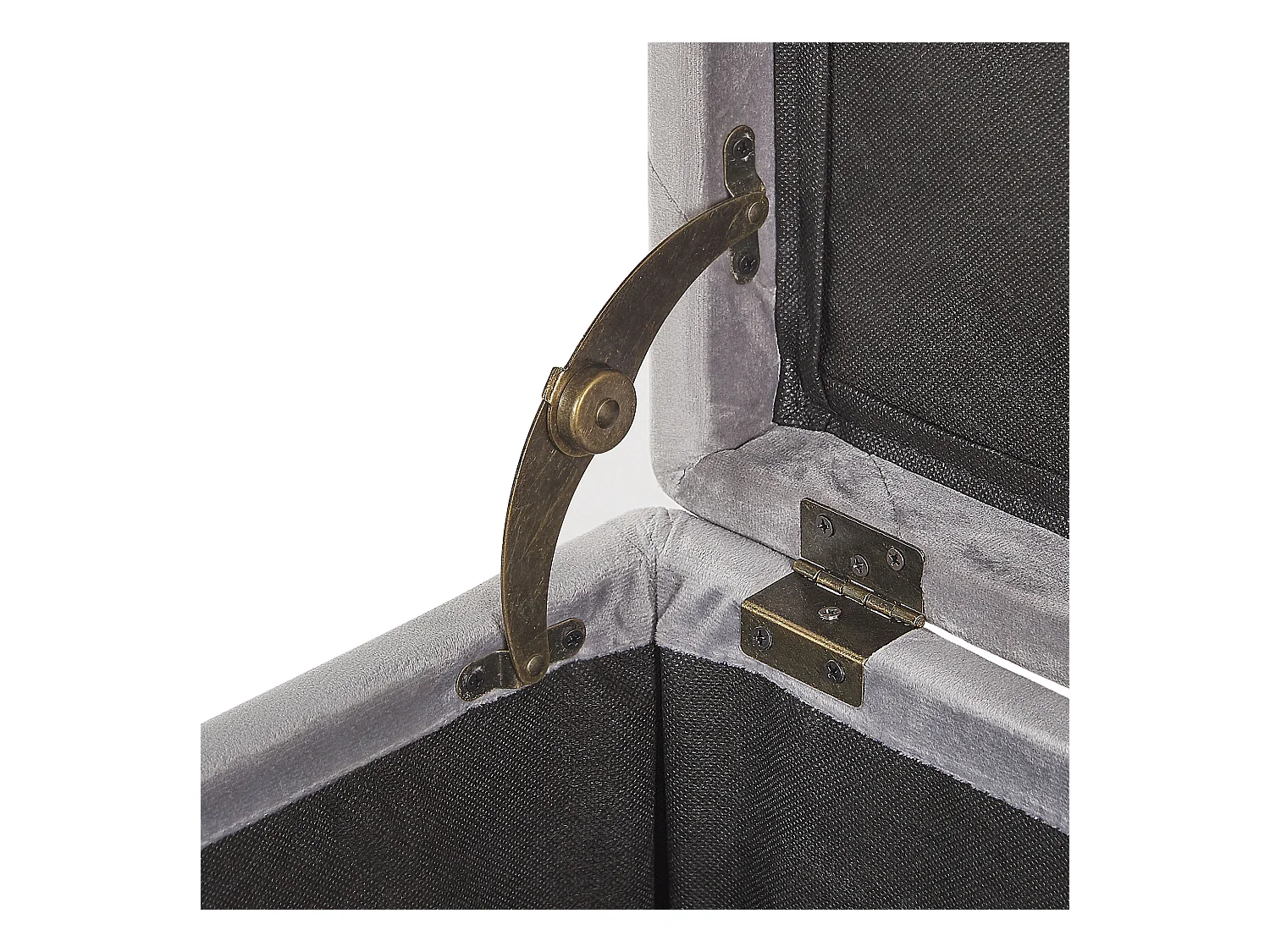 Poef met opbergruimte LORETTO Fluweel Lichtgrijs 37 cm 37 cm 40 cm