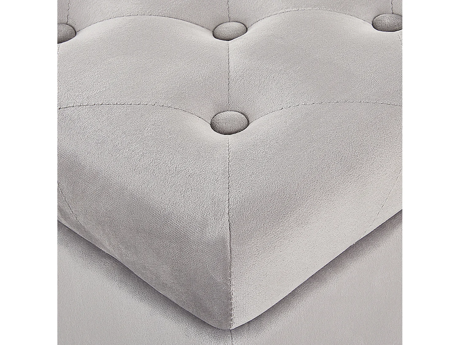 Pouf contenitore LORETTO Velluto Grigio chiaro 37 cm 37 cm 40 cm