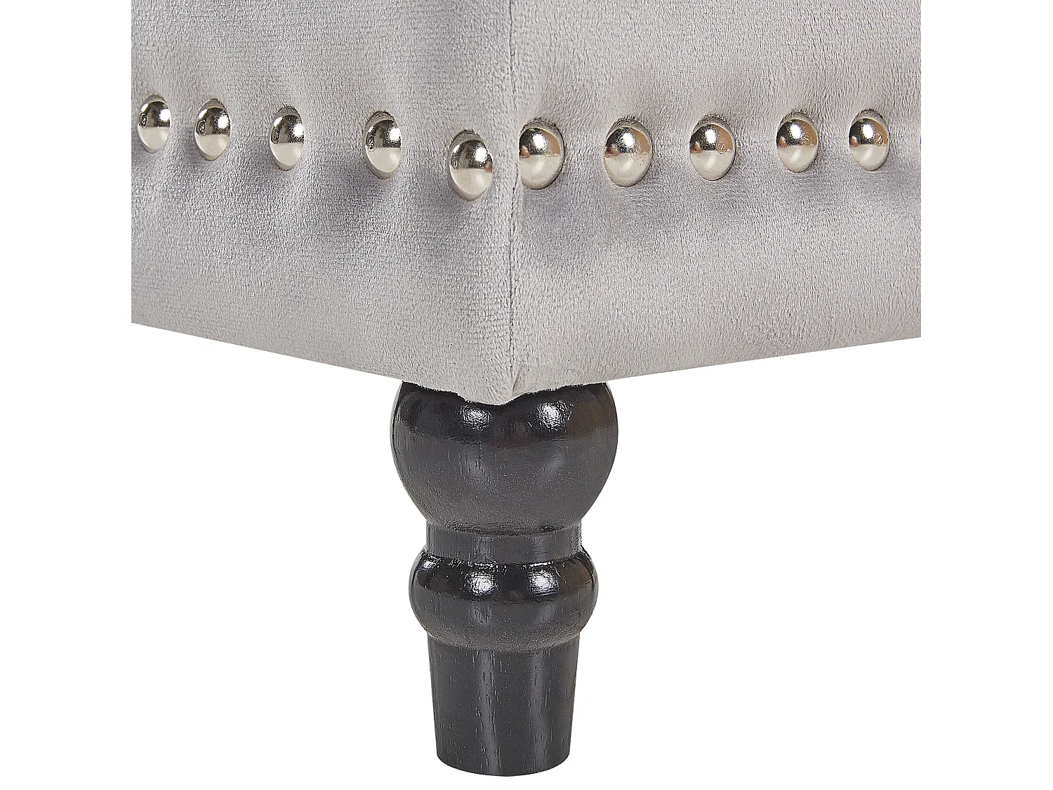 Pouf contenitore LORETTO Velluto Grigio chiaro 37 cm 37 cm 40 cm