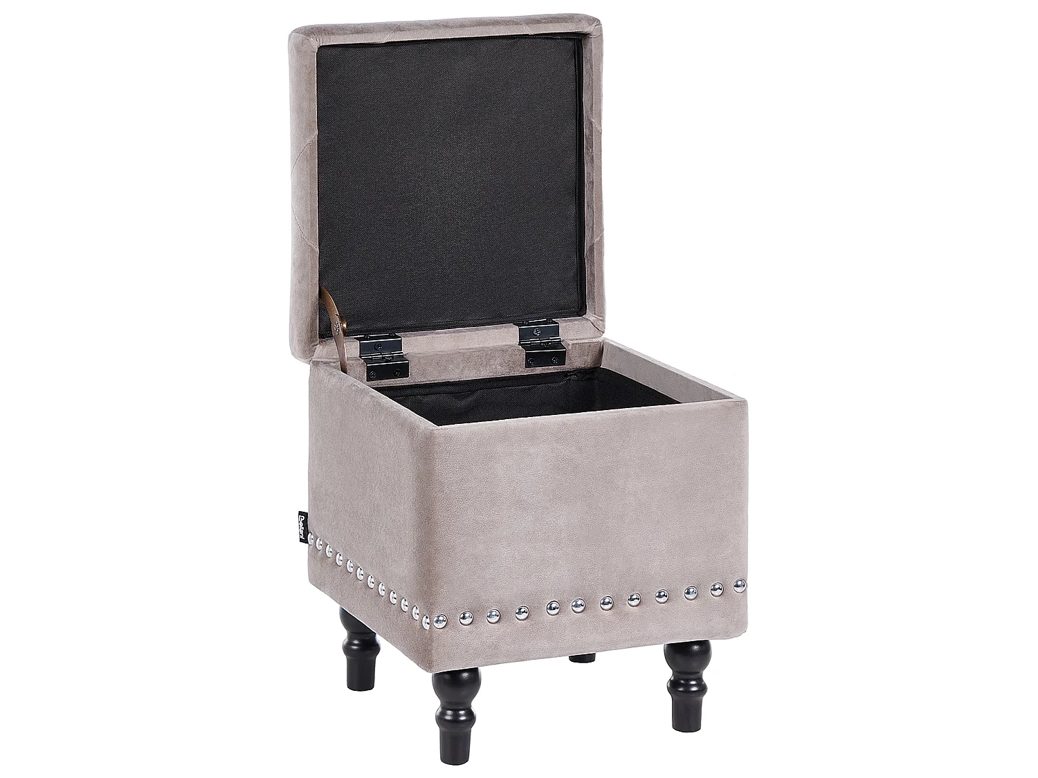 Pouf de rangement LORETTO Velours Gris clair 37 cm 37 cm 40 cm