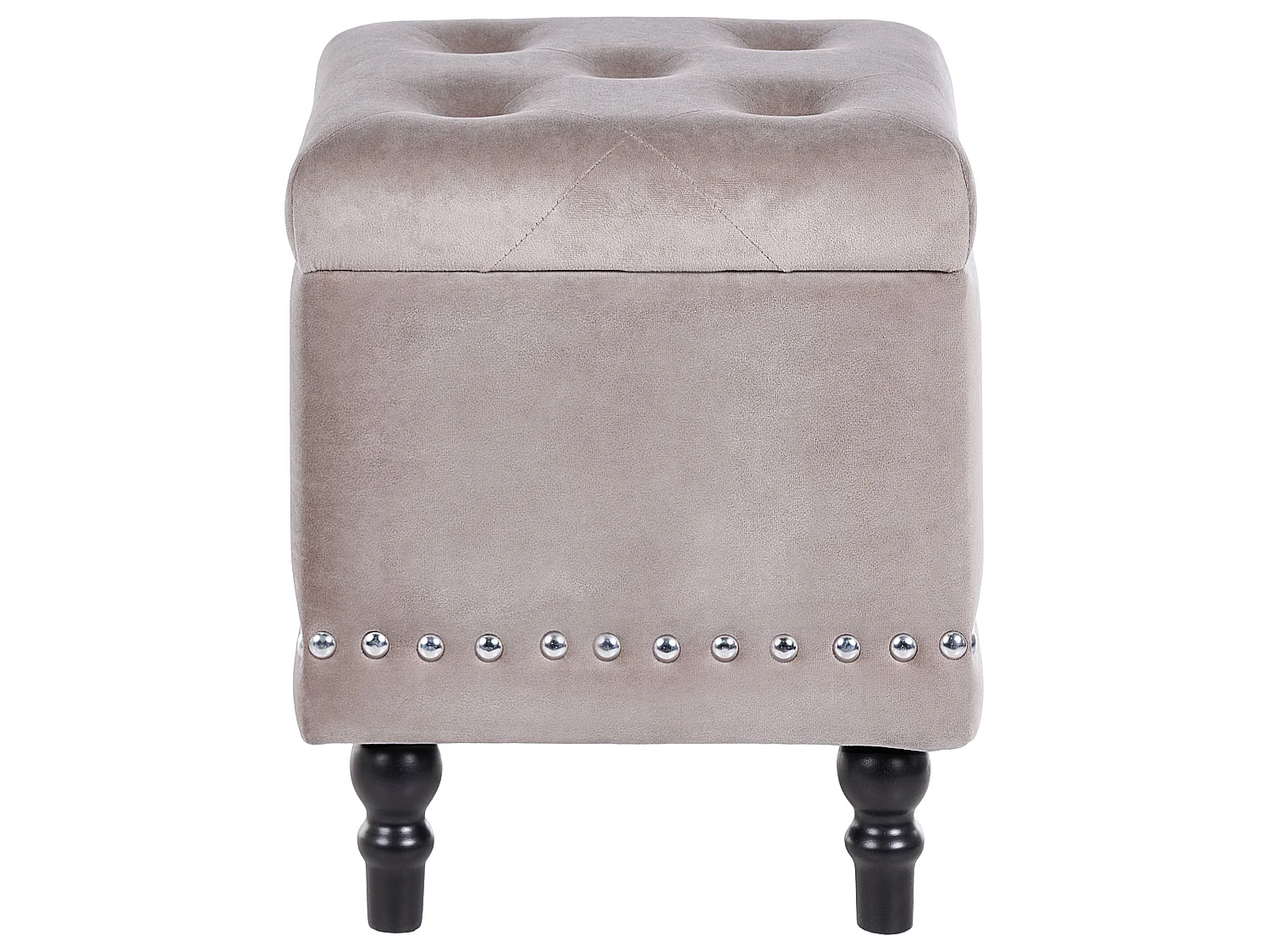 Pouf de rangement LORETTO Velours Gris clair 37 cm 37 cm 40 cm