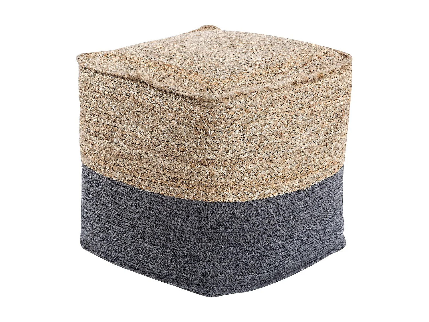 Pouf KIRAMA Jute Dunkelgrau 44 cm 44 cm 44 cm