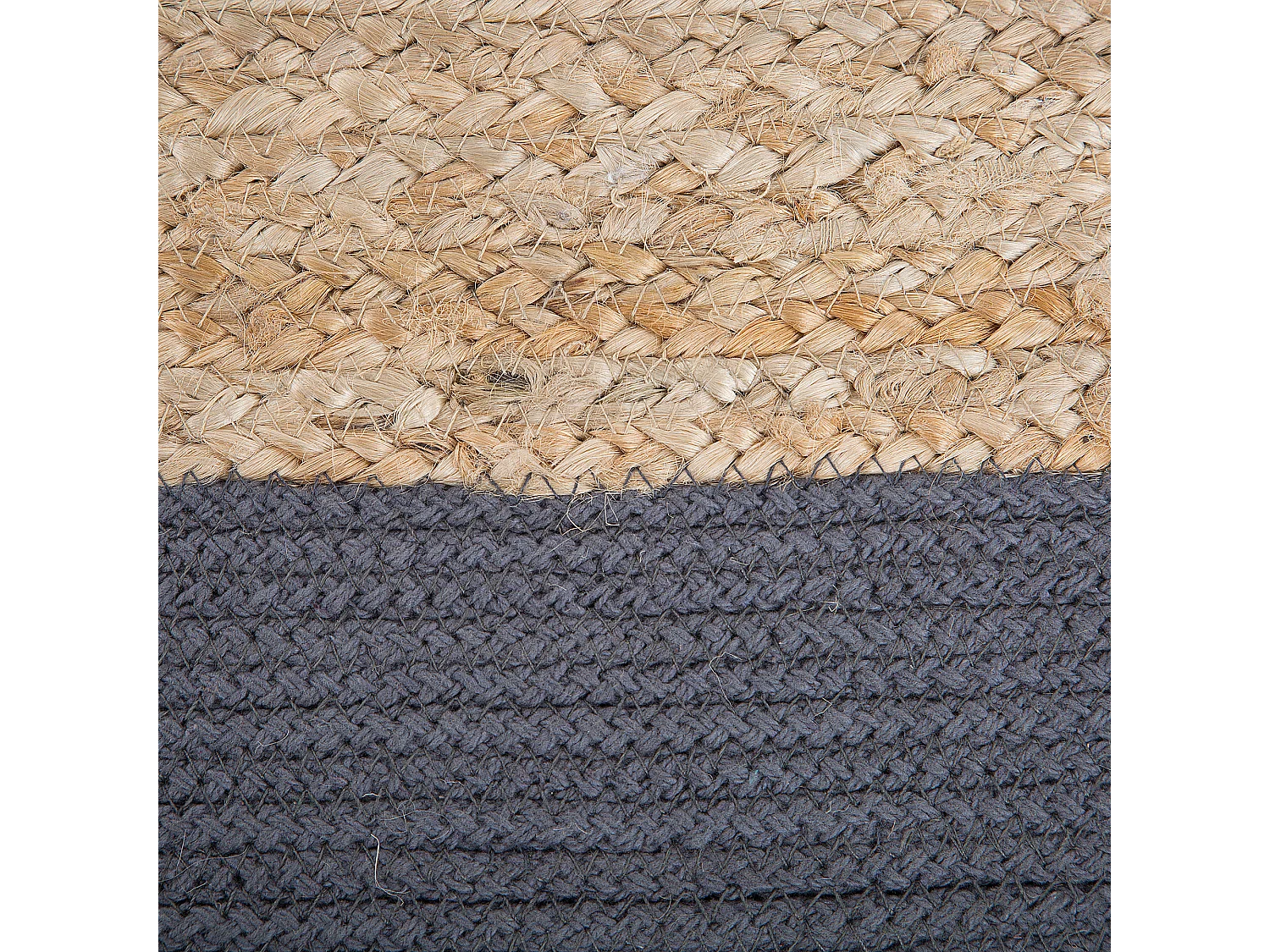 Pouf KIRAMA Jute Dunkelgrau 44 cm 44 cm 44 cm