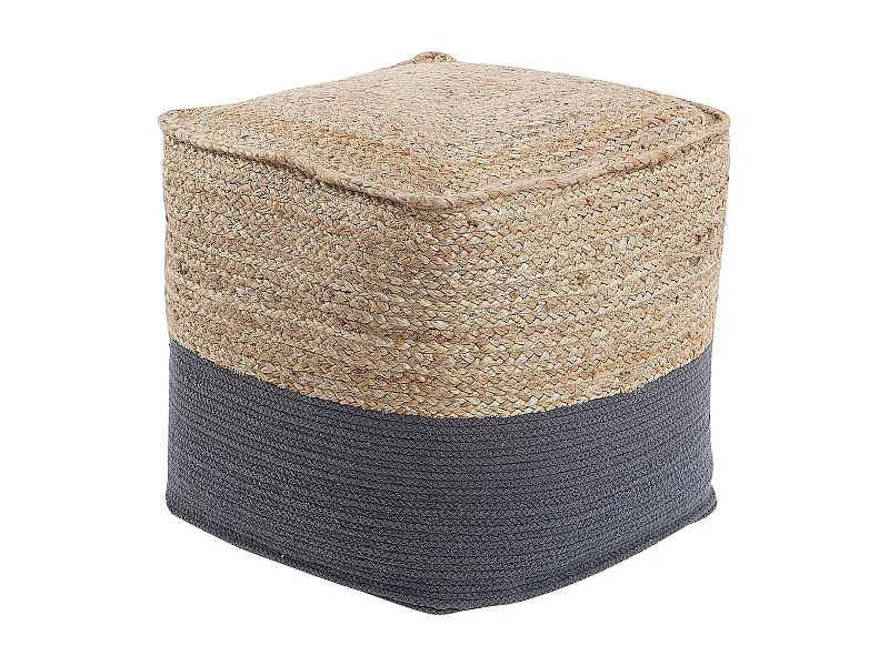 Poef KIRAMA Jute Donkergrijs 44 cm 44 cm 44 cm