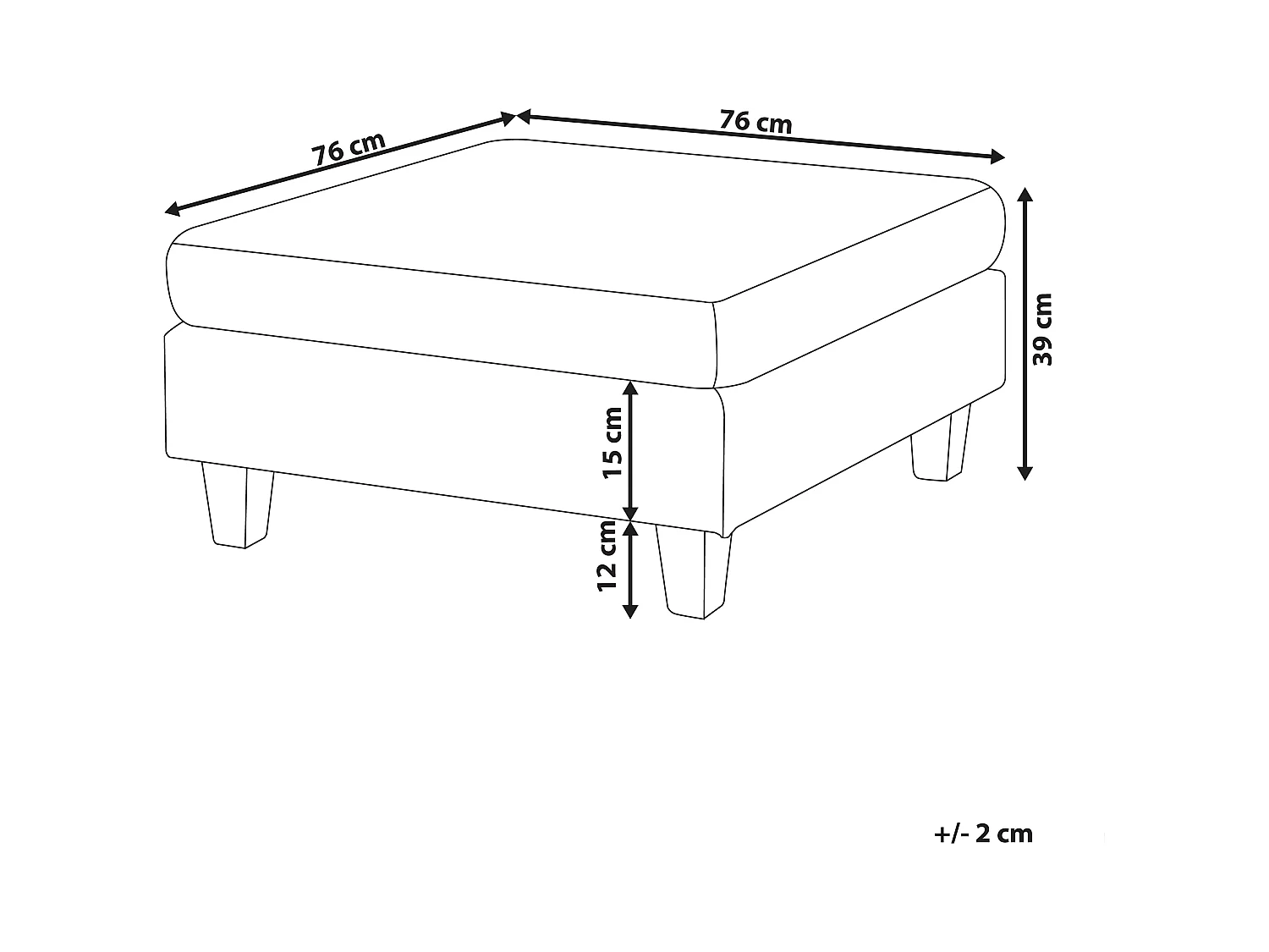Ottomaan FEVIK Stof Zwart