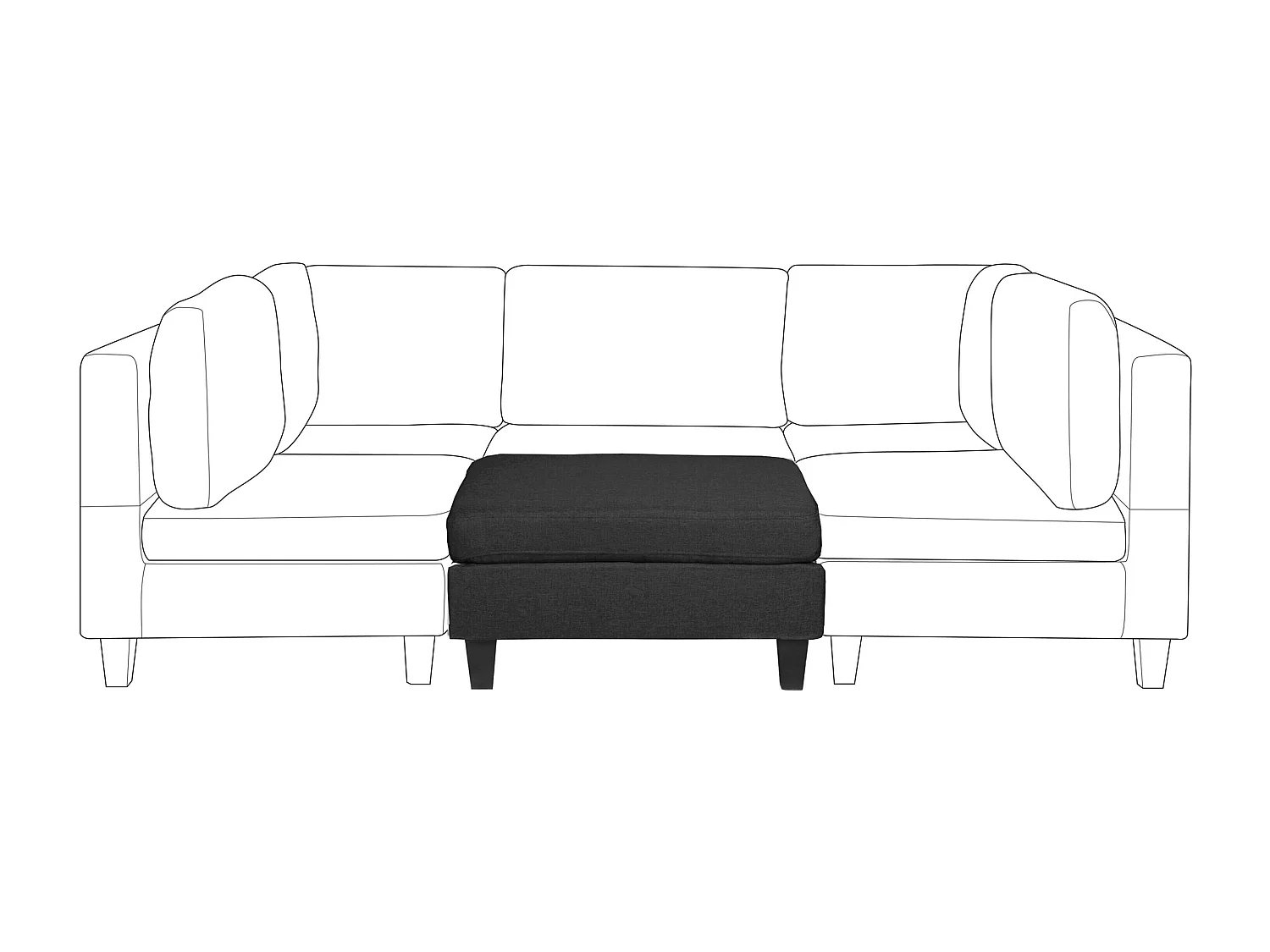 Ottomana FEVIK Tessuto Nero