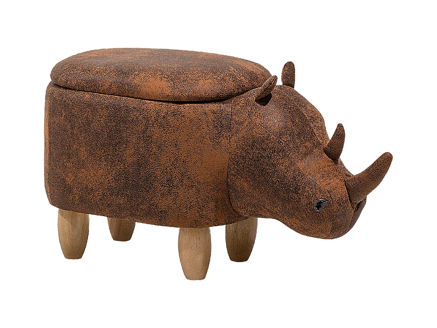 Tabouret de rangement animal RHINO Cuir PU Marron clair