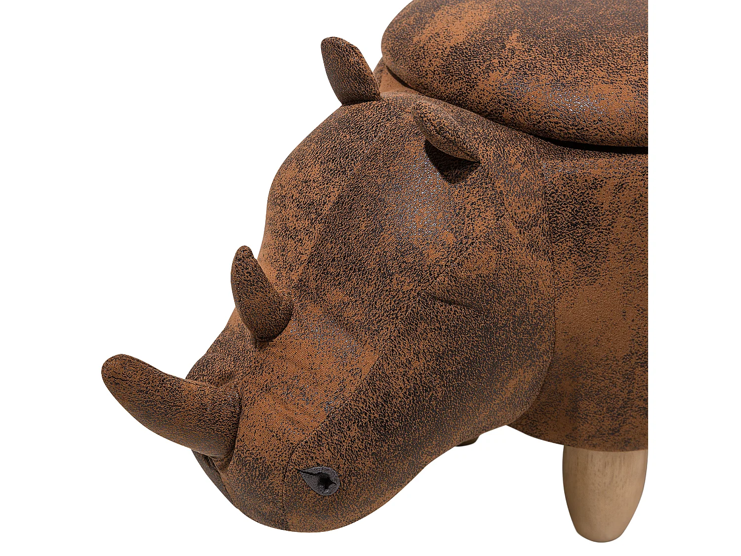 Tabouret de rangement animal RHINO Cuir PU Marron clair